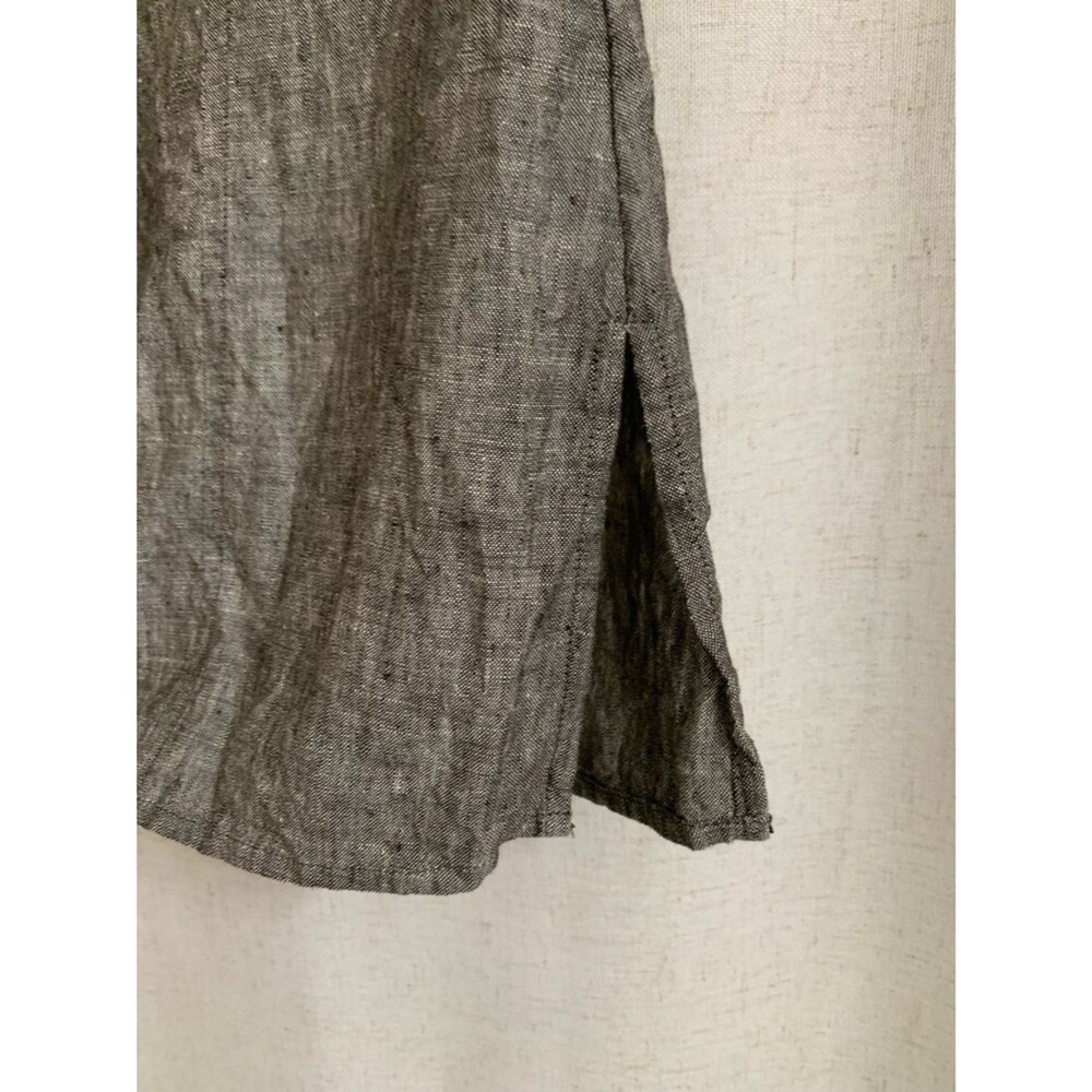One Touch Germany 100% Linen Y2K Sleeveless Button Front Grey Long Top Size 38 - Picture 7 of 9